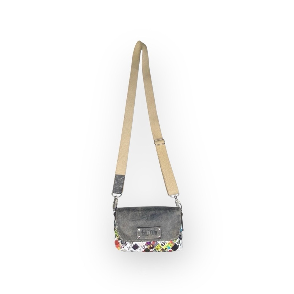 Nahui Ollin ✌︎︎ OOAK Handmade Sustainable Recycled Crossbody Mini Bag ✌︎︎ Grey